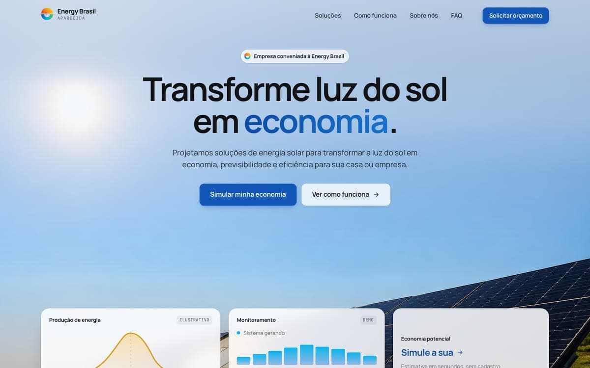 Tela de Energy Brasil Aparecida